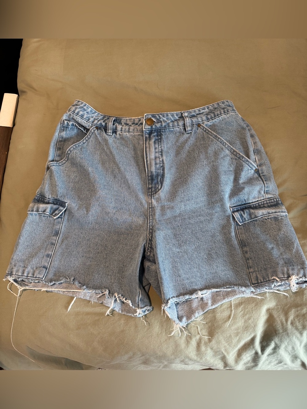 Billabong Light Blue Denim Cargo Cutoff Shorts